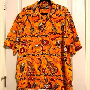 Vintage Box Office Island Orange Mens Short Sleeve Shirt